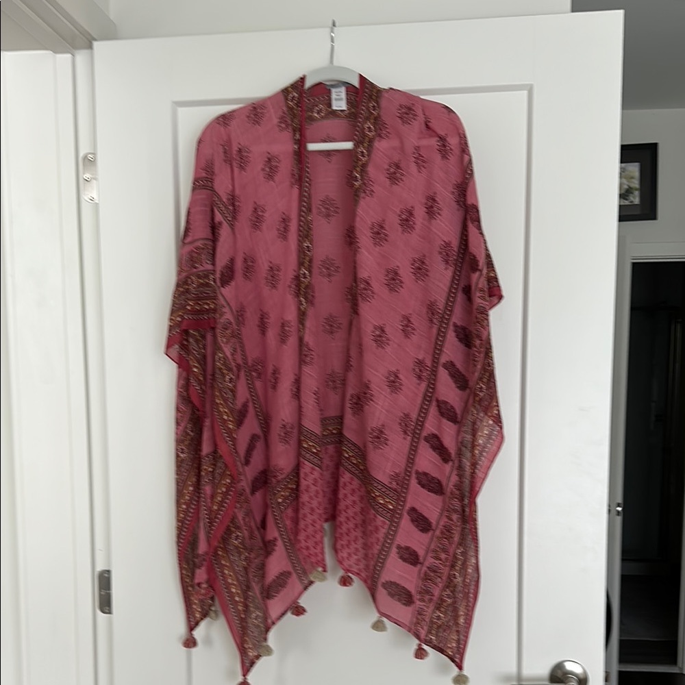 J. Jill Pink and Red Scarf Wrap